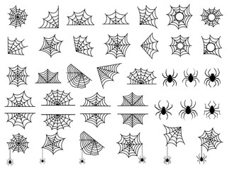 Halloween spider web and spiders