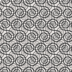 Seamless pattern with abstract structure of decorative spirals. Vector illustration with graphic elements for print or textile.