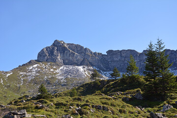 Der Gipfel des Haupt (2312m) oberhalp Älggialp bei Sachseln, Kanton Obwalden, Schweiz