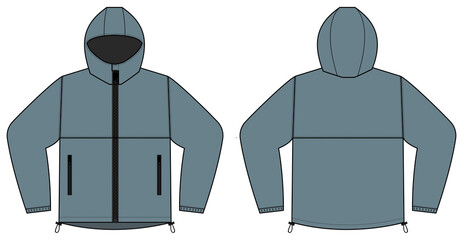 windproof hooded jacket ( parka) vector illustration / gray © barks