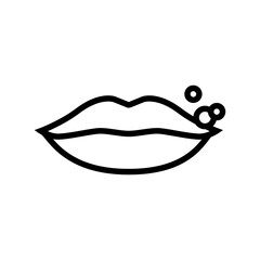 herpes skin disease line icon vector. herpes skin disease sign. isolated contour symbol black illustration