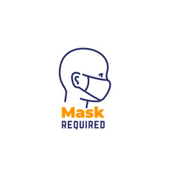 mask required sign, line icon