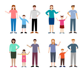 Set of diversity family character. vector illustration