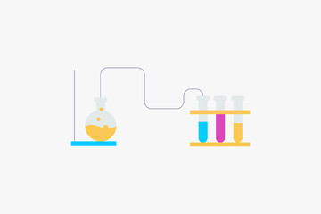 chemical lab equipment vector design illustration