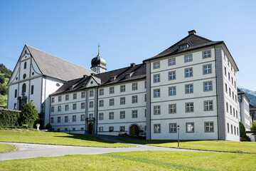 Benediktinerkloster (Aussenansicht), Engelberg, Kanton Obwalden, Schweiz