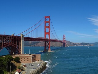 View of Golden Gate brigde in San Francisco, California, USA