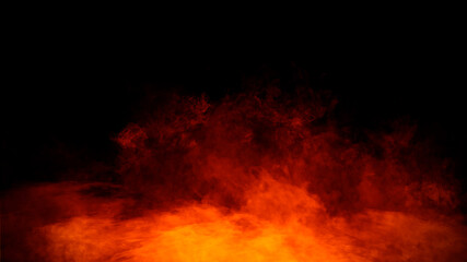 Fototapeta premium Mystery fire fog texture overlays for text or space. Smoke chemistry, mystery effect on isolated background. Stock illustration.