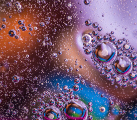 oil drops floating in water
