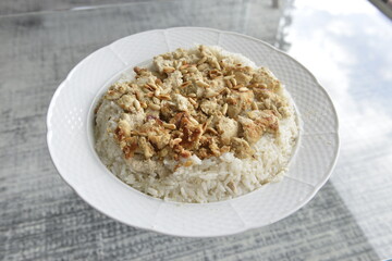 Homemade healthy lunch on a glass table