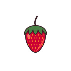 Colored decorative strawberry for your design. Strawberry logo