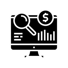 finance research glyph icon vector. finance research sign. isolated contour symbol black illustration