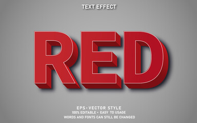 Editable Text Effect Red Premium Vector