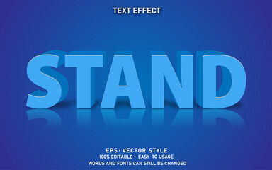 Editable Text Effect Blue Stand Premium Vector