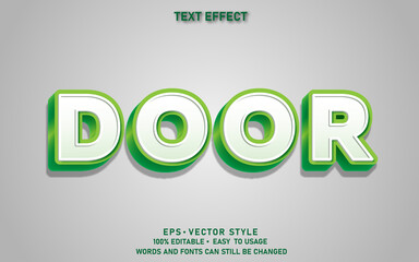 Editable Text Effect Door Premium Vector