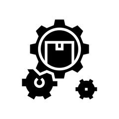 delivering working mechanism glyph icon vector. delivering working mechanism sign. isolated contour symbol black illustration