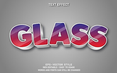 Editable Text Effect Glass Premium Vector