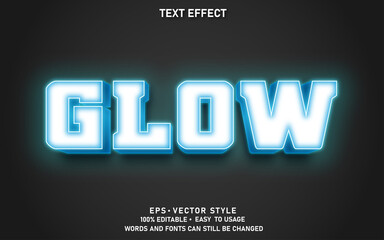 Modern Editable Text Style Effect Glow Premium Vector