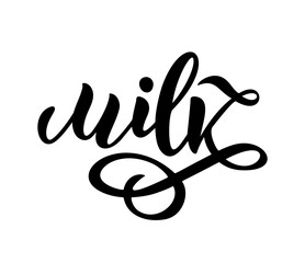 Oat Milk. Vector hand drawn lettering