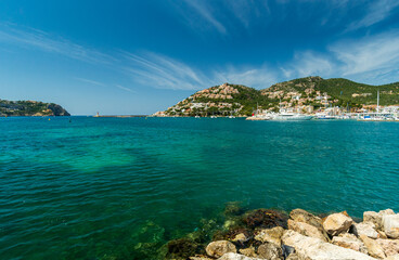 Boats in the port of Andratx, Balearic Islands, Majorca, Spain on April 12, 2014.