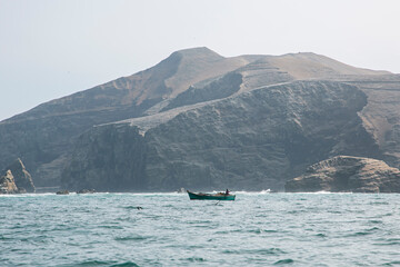 Stone islands in the Pacific Ocean, in front of Lima.