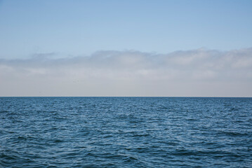 Obraz premium San Lorenzo Island in Lima seen from the sea. Pacific Ocean.