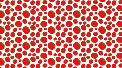 seamless pattern of red tomatoes with a green branch