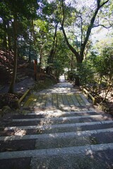 日本の京都の水尾にある長い石の階段