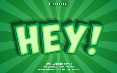 Editable Text Effect Cute Comic Hey Premium Vector
