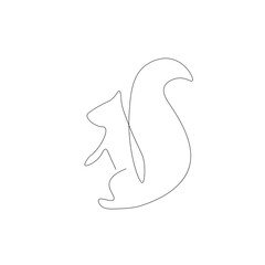 Squirrel animal drawing. Vector illustration