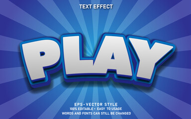 Editable Text Effect Cute Comic Play Premium Vector
