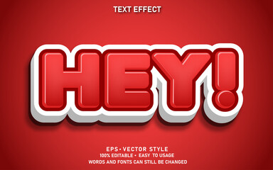 Editable Text Effect Cute Hey Premium Vector