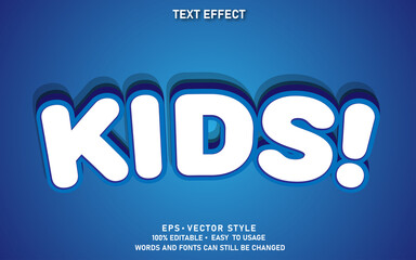 Editable Text Effect Cute Kids  Premium Vector