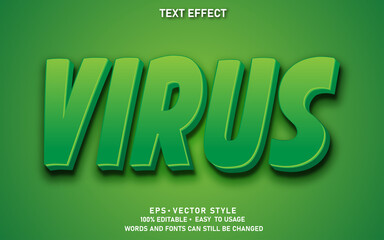 Editable Text Effect Virus  Premium Vector