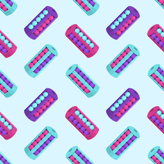 Pattern of kids toy puzzle in different colors. vector illustration.