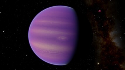 gas giant in space, gas giant with rings, planet like jupiter, planet like saturn 3d render © Aleksandr