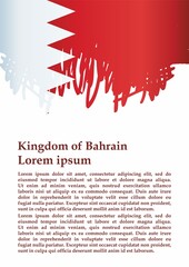 Flag of Bahrain, Kingdom of Bahrain. Template for award design, an official document with the flag of Bahrain. Bright, colorful vector illustration