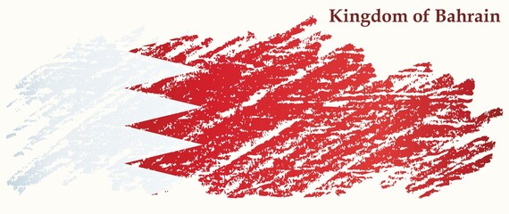 Flag of Bahrain, Kingdom of Bahrain. Bright, colorful vector illustration