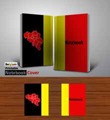 Notebook Design Mockup - 3D Book Template - National Country Map and Flag - Ready to Print Magazine Cover - Vector
