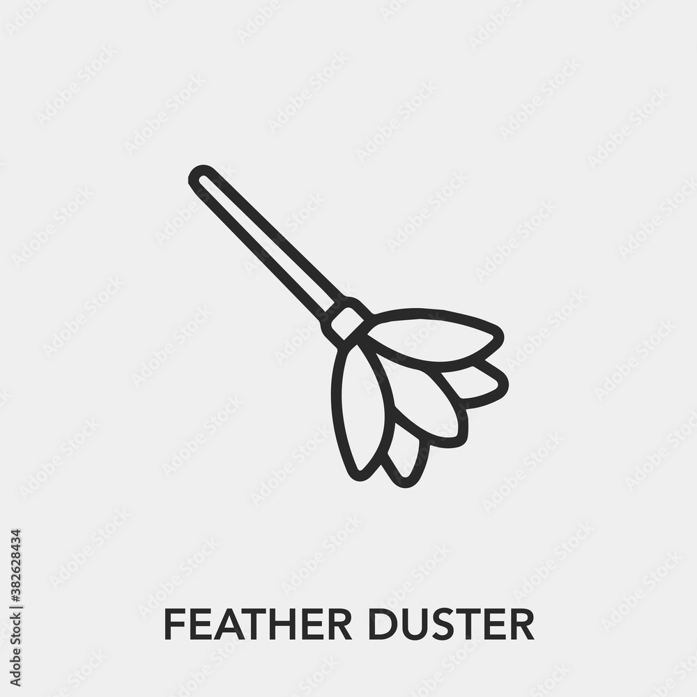 Poster feather duster icon vector. linear style sign for mobile concept and web design. feather duster symb
