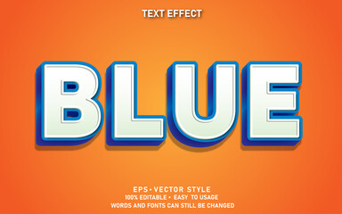 Editable Text Effect Blue Premium Vector