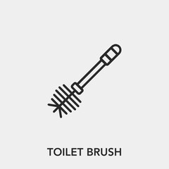 toilet brush icon vector sign symbol