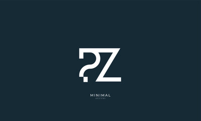 Alphabet letter icon logo PZ 
