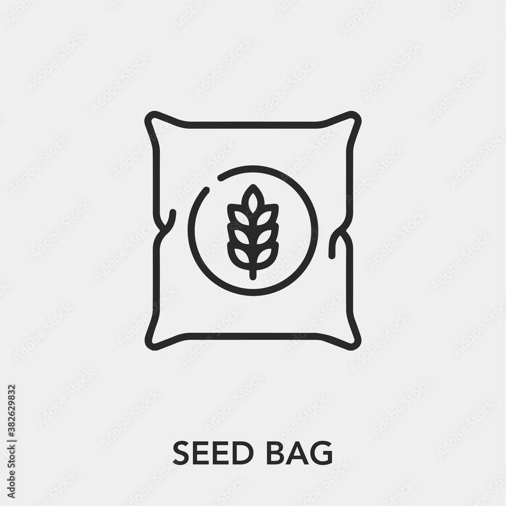 Poster seed bag icon vector. linear style sign for mobile concept and web design. seed bag symbol illustrat