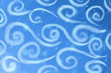 illustration in blue colors background on the theme of winter, snow, snowdrifts and winter holidays for postcards, screensavers and product design