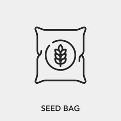 seed bag icon vector. Linear style sign for mobile concept and web design. seed bag symbol illustration. Pixel vector graphics - Vector. 