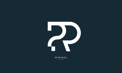 Alphabet letter icon logo PR