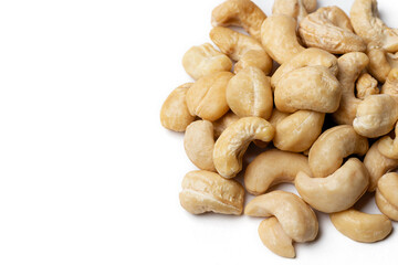 cashew nuts on a white background