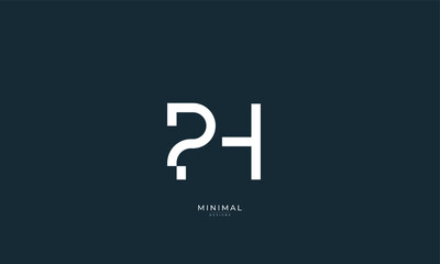 Alphabet letter icon logo PH 
