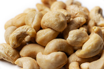 cashew nuts on a white background