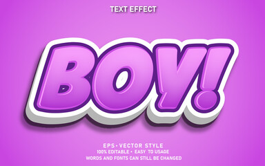 Editable Text Effect Cute Boy Premium Vector